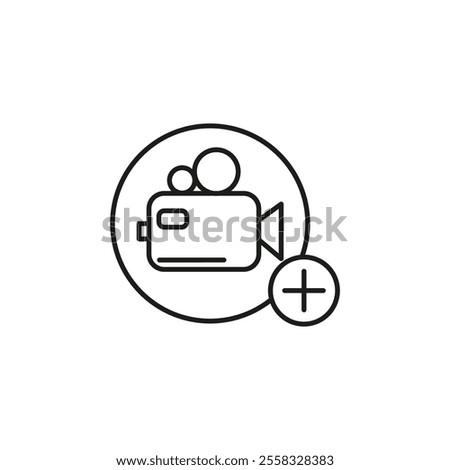 Add video icon Symbol mark in Outline style