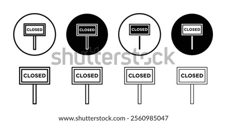 Closed sign icon Symbol mark in filled style