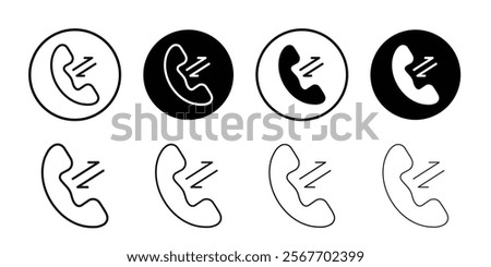 incoming outgoing calls icon Symbol mark in filled style