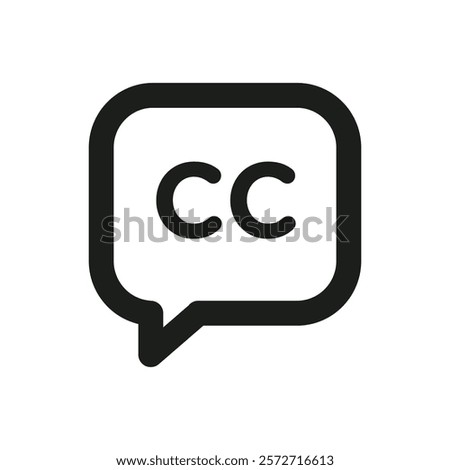 Closed caption icon flat line symbol set.