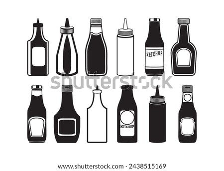 Ketchup Bottle vector for print, Ketchup Bottle clipart, Ketchup Bottle vector illustration
