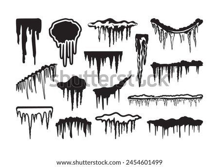 Icicle Graphic Set vector for print, Icicle Graphic Set clipart, Icicle Graphic Set vector illustration