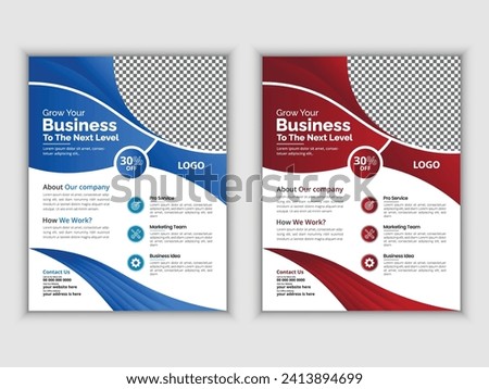 Corporate business flyer for your modern company. Two color combo for marketing leaflet.