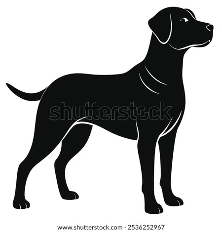 A playful and charming dog vector illustration, showcasing a happy canine with bright eyes and a wagging tail. Ideal for pet-related designs, logos, and promotional materials.