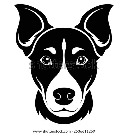 A clean and minimalist dog head vector featuring sharp lines and detailed features. Perfect for logos, decals, or designs that capture the loyalty and charm of man's best friend.