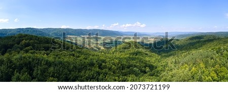 Similar – Foto Bild Dichter grüner Wald mit Bergen