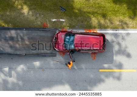 Similar – Image, Stock Photo Crashed car loading=