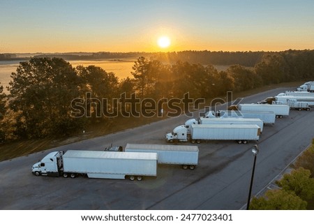 Image, Stock Photo Lots of Trucks and cars on a Highway