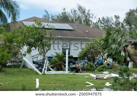 Similar – Image, Stock Photo fallen branch after storm on the meadow under trees