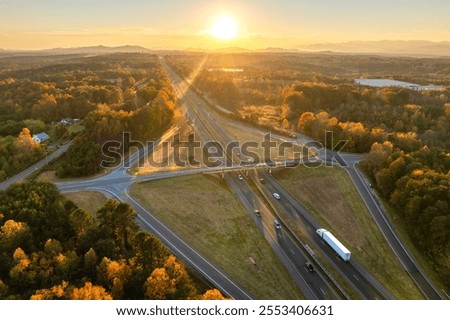 Similar – Image, Stock Photo Exit of a motorway tunnel