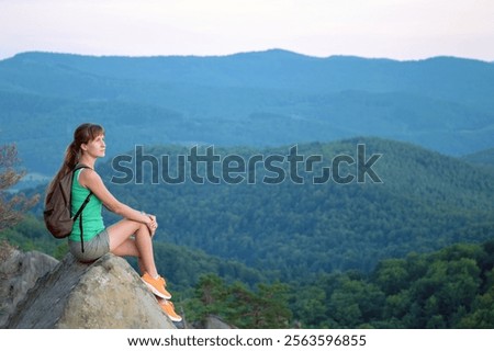 Similar – Image, Stock Photo Sportive woman sitting on sandy beach in asana