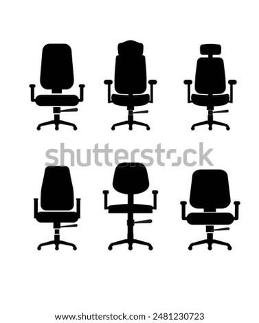 Office chair icons set stock illustration