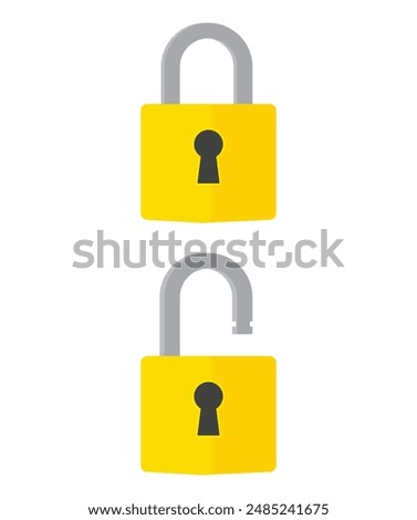 Lock open and lock closed icon. Padlock symbol. Symbol of protection. Concept password, blocking, security stock illustration