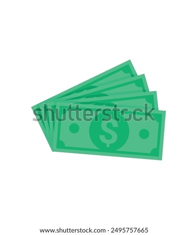 Money. Dollar bills, green banknotes, currency. Flat design. Vector illustration stock illustration