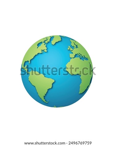 Blue globes with with green continents - stock vector stock illustration