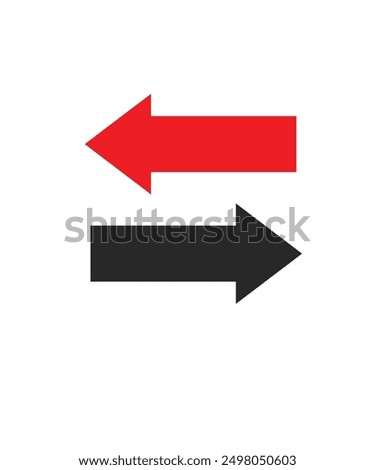 Two way arrows left and right directions opposite. vector design illustration.