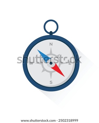 Compass vector icon stock illustration. Concept icon navigation, terrain orientation or direction. Navigation Compass Isolated on White Background stock illustration