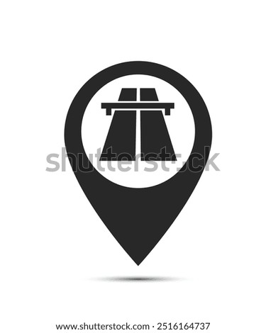 Toll road location pin.  toll road location symbol for apps and websites stock illustration