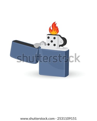 Zippo lighter. Metal pocket classic petrol igniter stock illustration