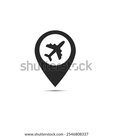 Airport Location Vector Glyph Icon stock illustration