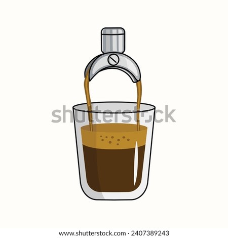 Fresh coffee espresso shot vector illustration
