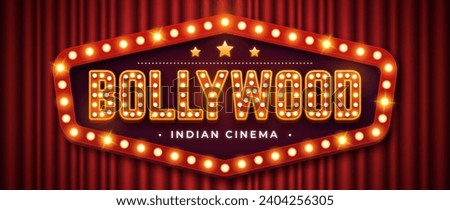 Realistic bollywood cinema sign vector design in eps 10