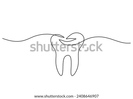 Continuous Line Dental Health. Creative Vector Symbol for Dentistry and Oral Care