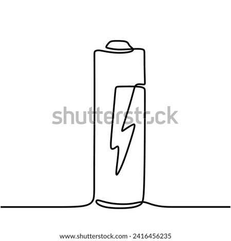 Battery power one line drawing with electrical symbol.
