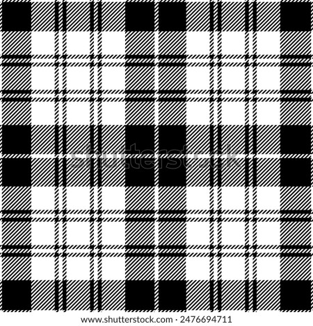 plaid tartan seamless repeat pattern. This is a black white checkered plaid vector illustration. Design for decorative,wallpaper,shirts,clothing,tablecloths,blankets,wrapping,textile,fabric,texture