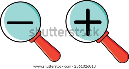 Search Line and Zoom in Icons. vector eps10 