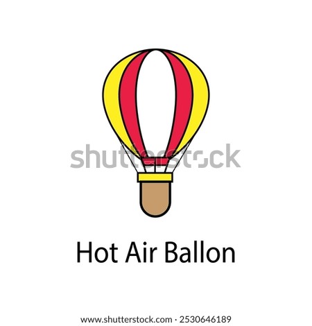 Hot Air Balloon vector Flat Icon Design illustration. Symbol on White background EPS 10 File