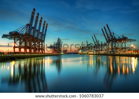 Image, Stock Photo Blue hour Container