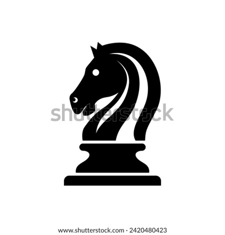 Chess Knight Horse Stallion Statue Sculpture silhouette logo design