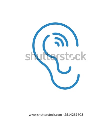 Ear with signal logo design, hearing aids logo design