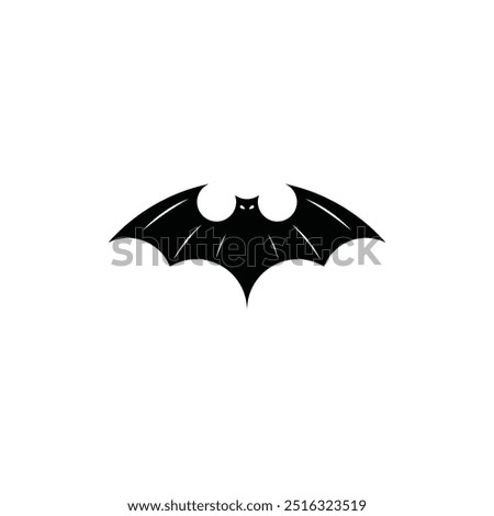 Bat with span wings logo design