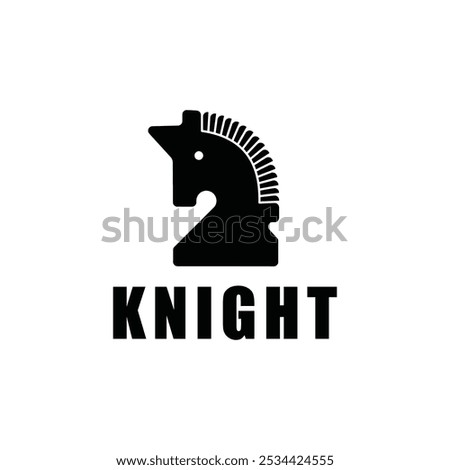 Chess Knight Horse Stallion Statue Sculpture silhouette simple logo design