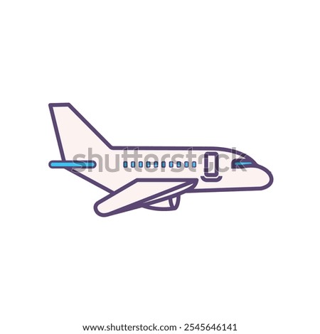 Aeroplane editable stroke simple logo design