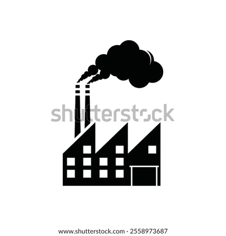 Factory Air Pollution vector illustration isolated on white background