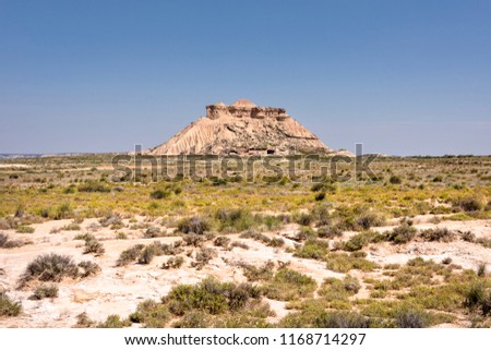 Similar – Image, Stock Photo Iconic mountain on Bardenas Reales in Navarra, Spain