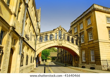 Bridge of sighs, new college lane, Oxford, UK.