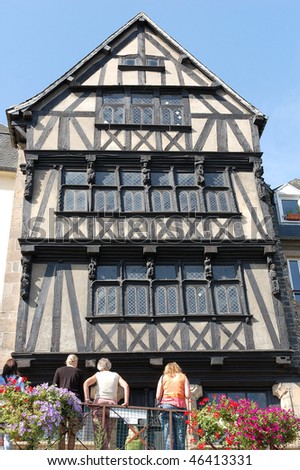 Typical wood house, Locronan, Bretagne, France.