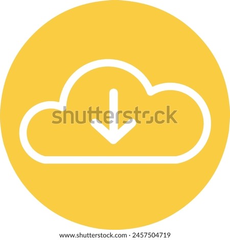 Cloud download icon, no fill icon, cloud icon with down arrow