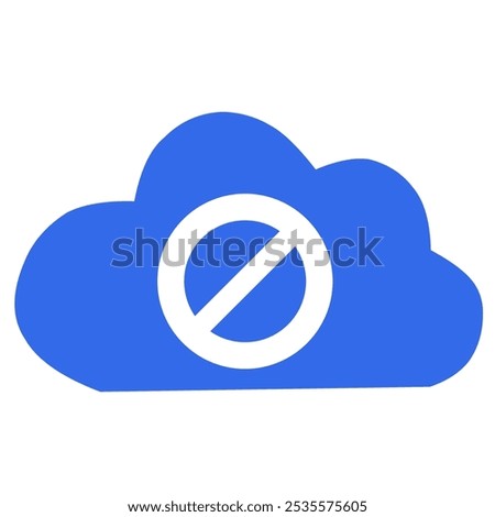 Cloud Offline Icon - vector illustration . Cloud, Unavailable, Offline, Block, No access,