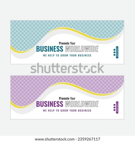 Colorful And Professional Facebook Cover Template Vector Design With Minimal Layout. Aesthetic Concept With Curve Shape. Creative Corporate Facebook Cover For All Business With Unique Vector Design.