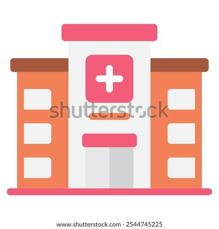 Hospital Public Facility icon illustration