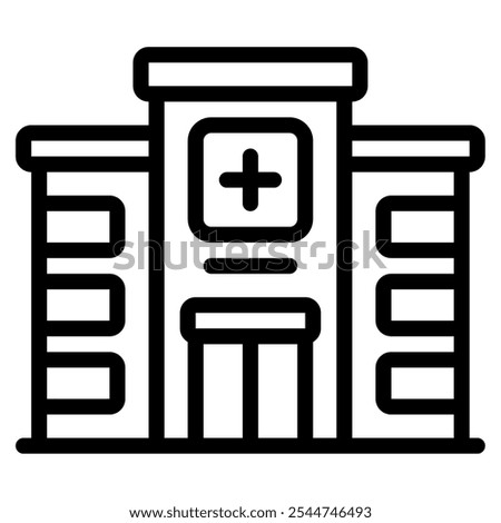 Hospital Public Facility icon illustration