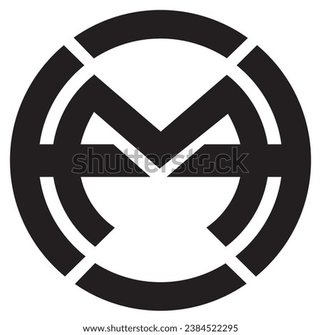 HM circle shape logo design, vector logo, symbol, icon, 