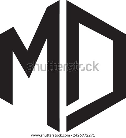 MD Polygon logo design, icon, symbol, vector file