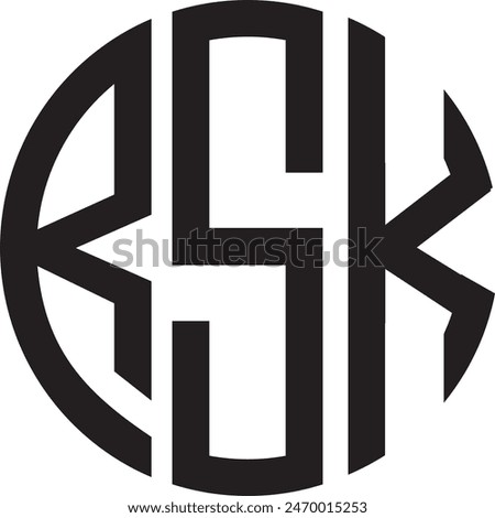 RSK Circle logo design, icon, symbol, vector file, 