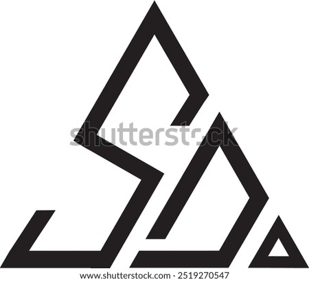 SD Triangle shape logo, icon, symbol, vector file 